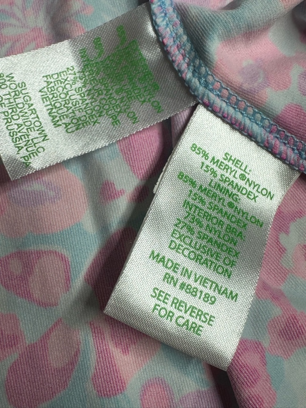 Lilly Pulitzer Luxletic Asana Bra Tank Top Large pink floral UPF 50+ athletic - Picture 13 of 15